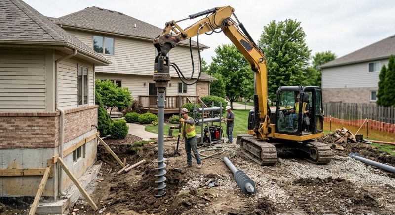 Helical Pile Installation in Woodbridge, VA