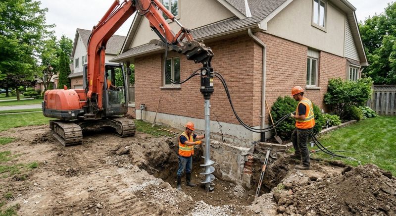 Helical Pile Installation in Woodbridge, VA